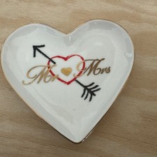 Mr & Mrs Heart-Shaped Ring Dish Porcelain picture