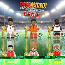 6x⚽️ Custom Soccer Minifigures Lot Rüdiger Bellingham Van Dijk Modric De Bruyne  picture