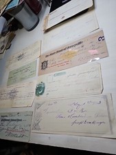 9 ANTIQUE BANK CHECKS 1873, 1873 1875, 1883, 1901 1913, 1933 1937 1937 (OK) picture