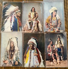 Lot 6~Troilene Series~Antique 1907~Native American Postcards~Chiefs~Headdresses picture