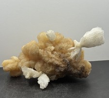 Scolecite Crystals Spray on Peach Stilbite Cluster 518g India Mineral Specimen picture