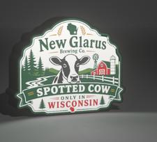 New Glarus Spotted Cow  3D Printed LED Light-Up Sign Decor Lamp picture