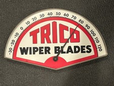 Vintage Trico Wiper Blades Thermometer Metal Frame 15”x9” Made USA Glass Missing picture