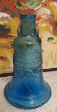 WHEATON Pass & Stow PHILADA M DCCLIII BLUE Liberty Bell Glass BOTTLE 7 1/2 inch picture