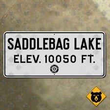 Saddlebag Lake California road sign Yosemite highway 1936 ACSC elevation 18x8 picture