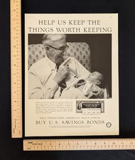 Vintage 1959 U.S. Government U.S. Savings Bonds B&W Print Ad Full Page 1950s picture
