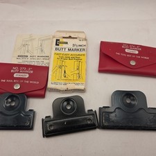 3 VINTAGE STANLEY BUTT MARKERS NO.373 - NO.373 1/2 -NO.374 With Cases/Box picture