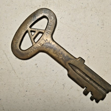 Antique-Folger Adam Joilett Prison/Jail Key Solid Brass picture