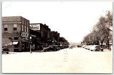 1947 Estherville, Iowa Main Street RPPC Vintage Cars Postcard picture