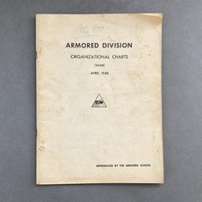 US Army Armored Division Organizational Charts 1948 Booklet picture