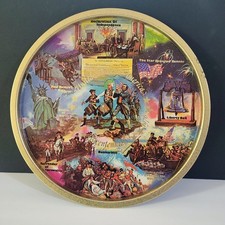 Vintage USA Bicentennial Souvenir Metal Tray Platter Wall Plaque 11