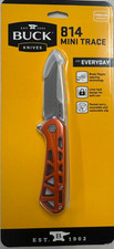 Buck 814 Mini Trace Orange Folding Knife Aluminum Handles Flipper 0814ORS-C picture