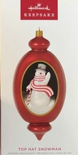 Hallmark Keepsake 2022 Top Hat Snowman Christmas Tree Ornament Limited Edition picture