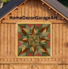 Barn Quilt Art Sign, Box Pattern Desert Tone, Pennsylvania Dutch Amish picture