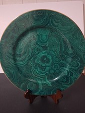 NEIMAN MARCUS Green Malachite Charger Plate Round Platter 12 1/4