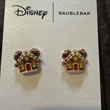 NEW BaubleBar Disney MICKEY MOUSE Gingerbread House CHRISTMAS Stud Earrings RARE picture
