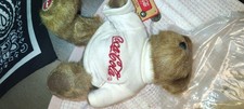 Coca-Cola Brown Plush Teddy Bear with White Coca-Cola Shirt, Soda Theme picture