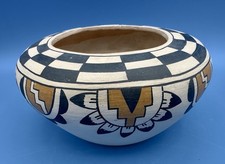 Vintage Jemez Pueblo Pottery Bowl - Lucy C. Toledo - 7.75