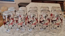 New Vintage Cardinal Bird Dogwood Tree Glass Glasses 5