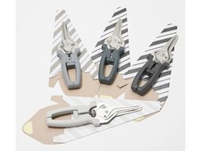 Kuhn Rikon Set of 4 Kitchen Scissors Snips Shears White Black Gray picture