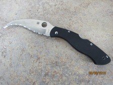 Spyderco Civilian Folding Knife  Serrated VG-10 Black G-10, Seki-City Japan picture