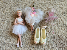 Vintage Ballet Christmas Ornaments Lot Porcelain Ballerina Fairy Pointe Shoes Pi picture