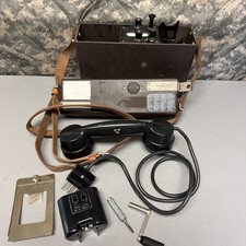 ERICSSON Military Vintage Field Bakelite Crank Phone Sweden Army Radio A-27 picture