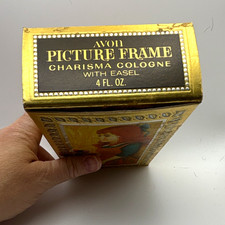 Vintage Avon Picture Frame Charisma Cologne Bottle 4 fl oz Gold Easel Screw Cap picture