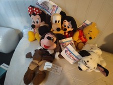 Vintage NWT Disney Store Plush Beanie Babies Mixed Lot,Mickey Minnie,Pooh,101    picture