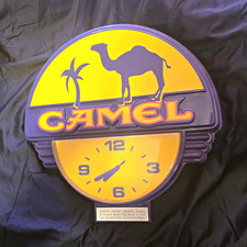 Camel Cigarettes Advertising Wall Clock 1996 Yellow & Blue Camel Cigarettes picture