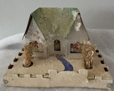 Vintage 1930s Dolly Toy Co. PUTZ HOUSE USA Made 7”x4”x4” Glitter Lot A picture