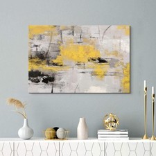 7Fisionart Yellow Abstract Wall Art Canvas 36
