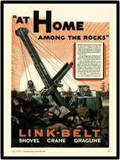 1931 Link Belt K-55 New Metal Sign: Shovels, Draglines LARGE SIZE 12 x 16 picture