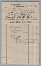 1880s Billhead CAPLEN & CO Grocers / Wax Goods Southampton, Hampshire - Scarce picture