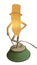Vintage 1950s Planters Mr Peanut Lamp Plastic Green Base Working  9.5” picture