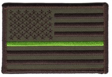 Thin Green Line Ranger Warden Resource Protector American Flag Camo Patch picture
