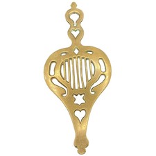Vtg Antique English Victorian Reticulated Brass Flat Iron Trivet 19th century picture