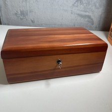 Vtg Lane Furniture Cedar Wood Keepsake Chest Box Miniature W/ Key picture