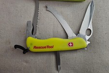 VICTORINOX Swiss Army Rescue Tool  Knife Fluorescent Yellow W/Case picture