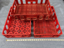 3 Vintage Red Plastic Coca-Cola Stackable Soda Crates picture