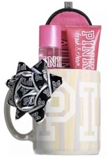 Victoria's Secret PINK Fresh & Clean Mug Gift Set HUGE Mug Mist Lotion Mask picture