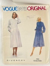 Vogue Paris Original Givenchy Vintage 1970s Pullover Dress Sewing Pattern Sz 12 picture