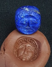 Ancient achaemenid-sassanian persian afghan lapis stamp seal w pahlavi script picture