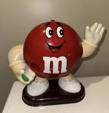 Vintage 1991 M&M’s Red Character Candy Dispenser Waving Mars Inc Collectible 9” picture