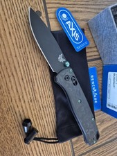 Custom Benchmade 535 Bugout Raindrop Carbon Fiber, Teal Hardware picture