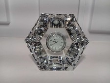 Baccarat Malmaison Abysse Desk Clock Hexagon🚩Read picture