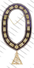 Past Illustrious Master Chain Collar & jewel Gold Plated Royal Select Masons RSM picture