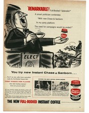 1956 Chase & Sanborn Instant Coffee politician campaigning Whitney Darrow Jr. Ad picture