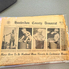 Vintage July 20, 1969 Hunterdon County Democrat Newspaper Moon Viewers picture