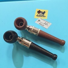 Americanpipes™️ set of 2 PCS metal wooden Tobacco Smoking Pipe with screens picture
